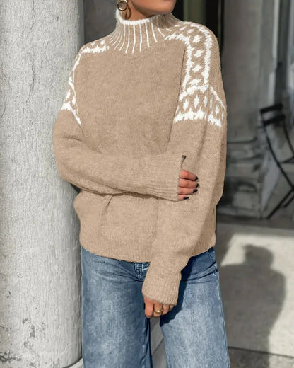 Striped High-Collar Sweater