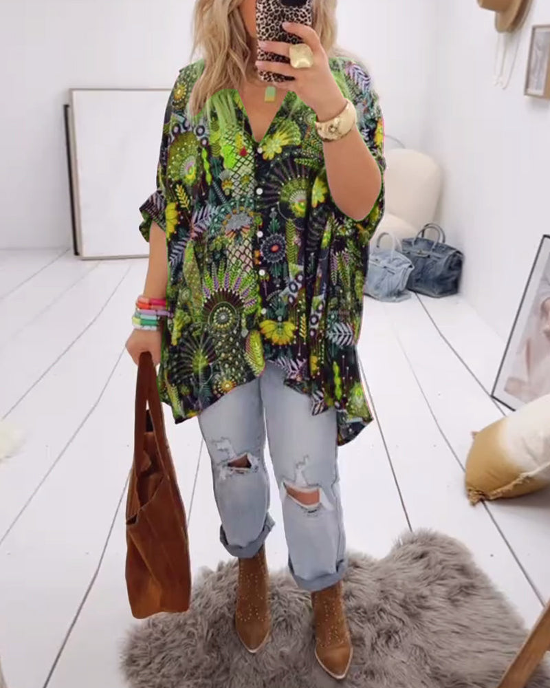 Printed Los Mode Blouse