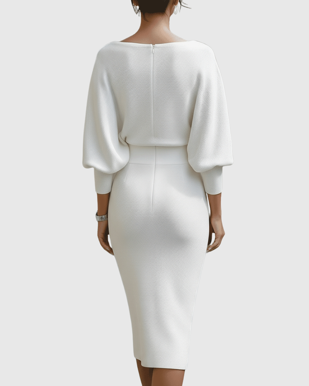 Draped Batwing Midi Dress