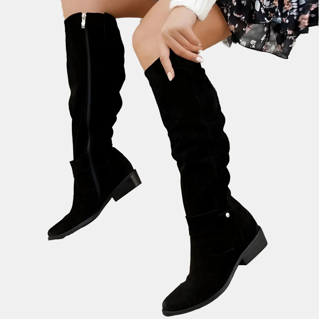 Avery | Suede Low-Heeled Boots