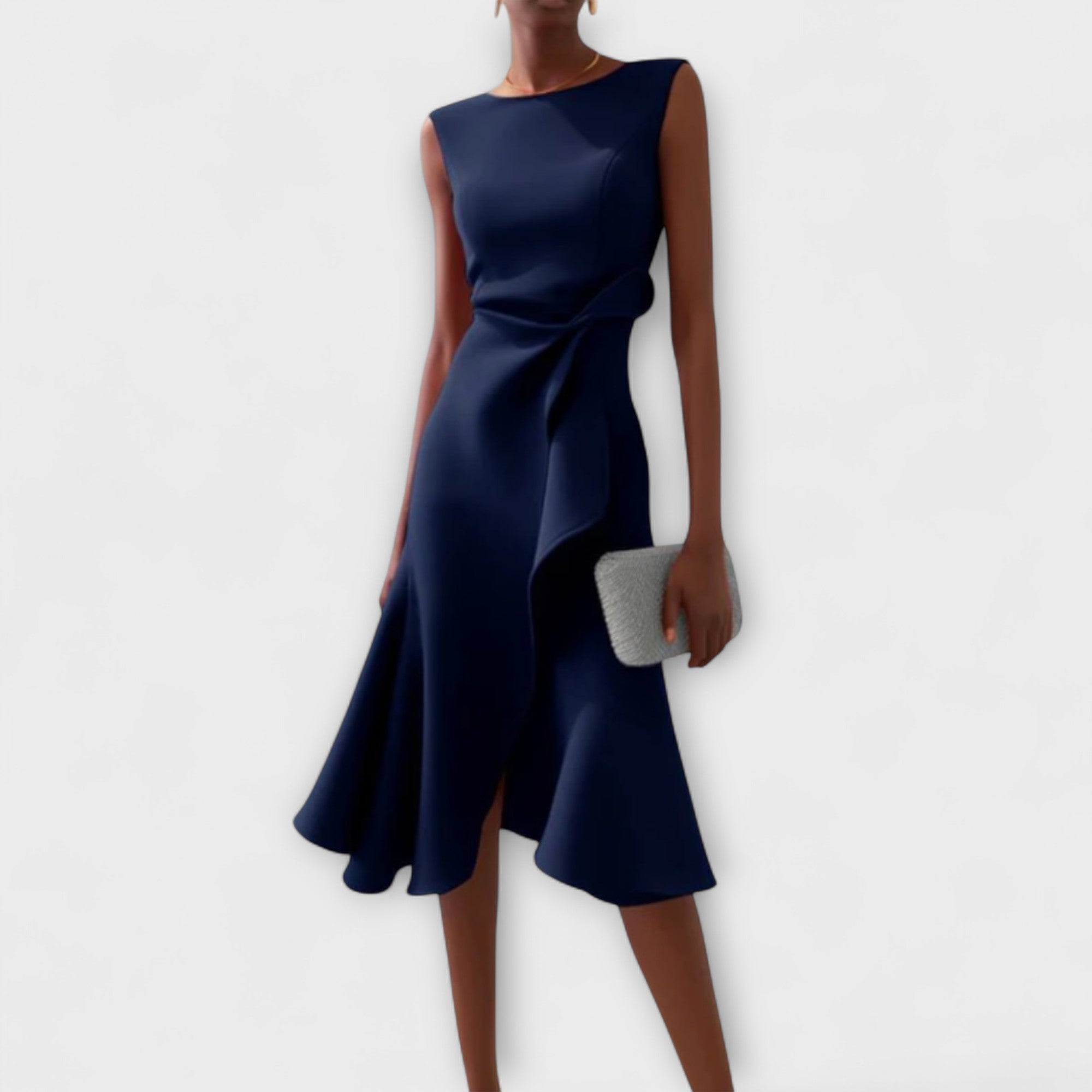 Asymmetric Sleeveless Midi Dress
