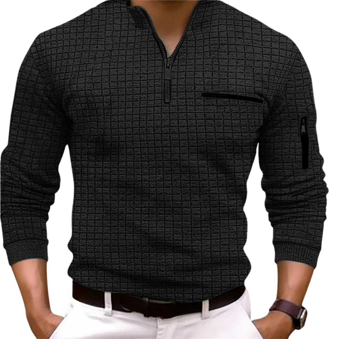 VALENTIN | LUXURY WOVEN ZIP POLO WITH STRUCTURE