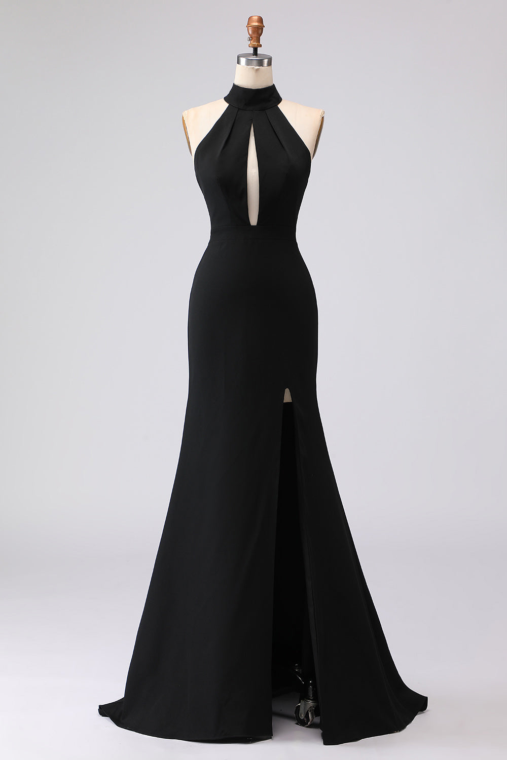 Halter Mermaid Satin Evening Dress