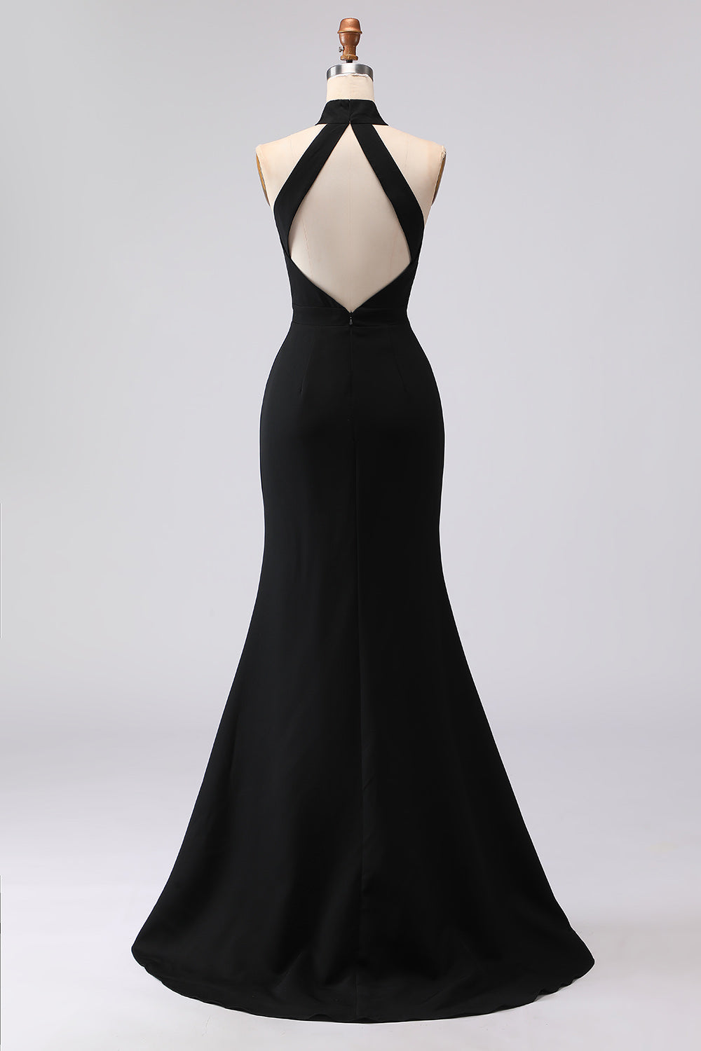 Halter Mermaid Satin Evening Dress