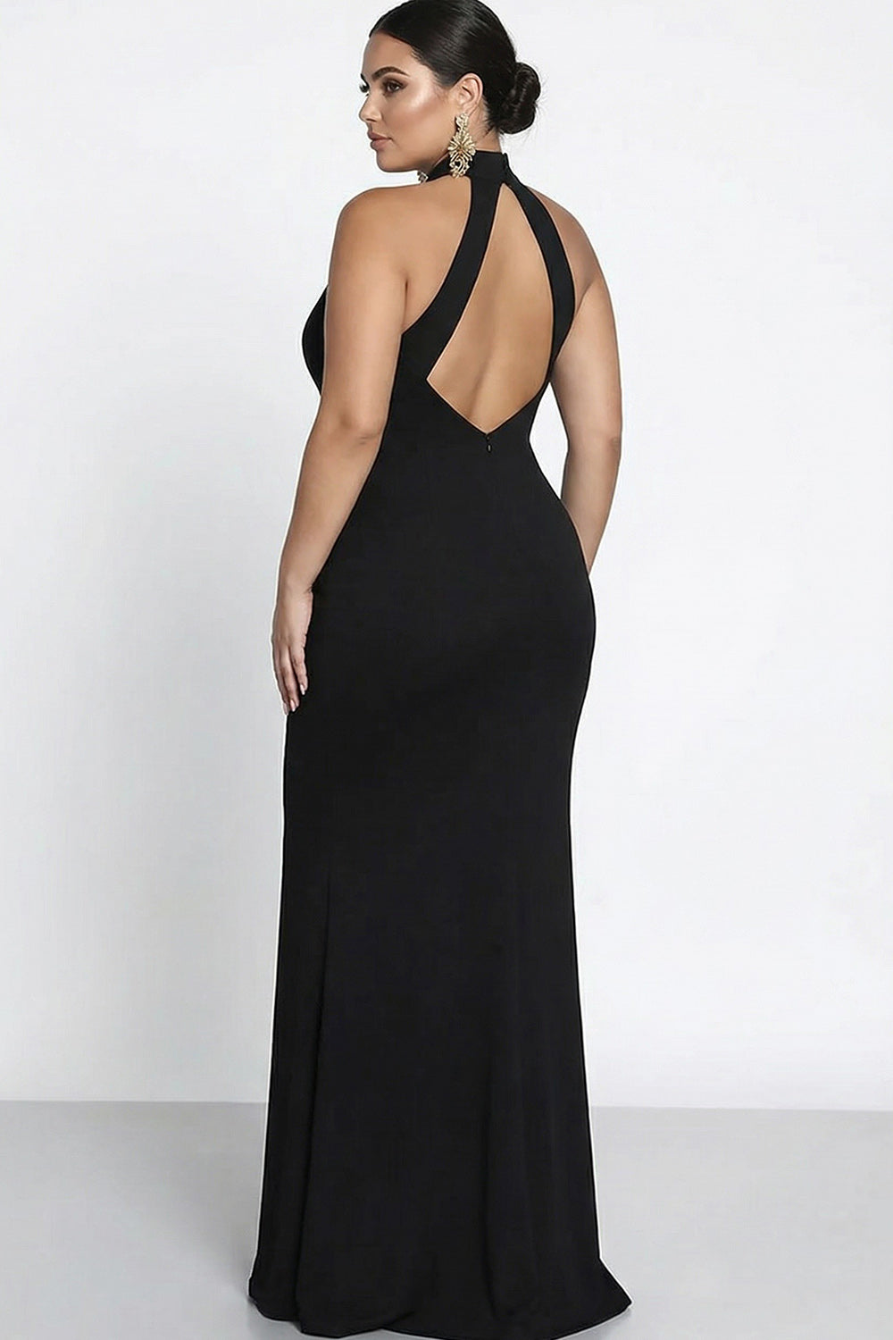 Halter Mermaid Satin Evening Dress