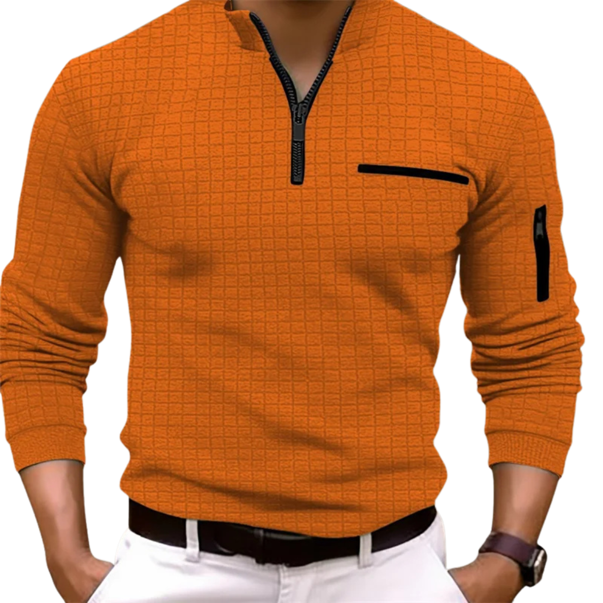 VALENTIN | LUXURY WOVEN ZIP POLO WITH STRUCTURE