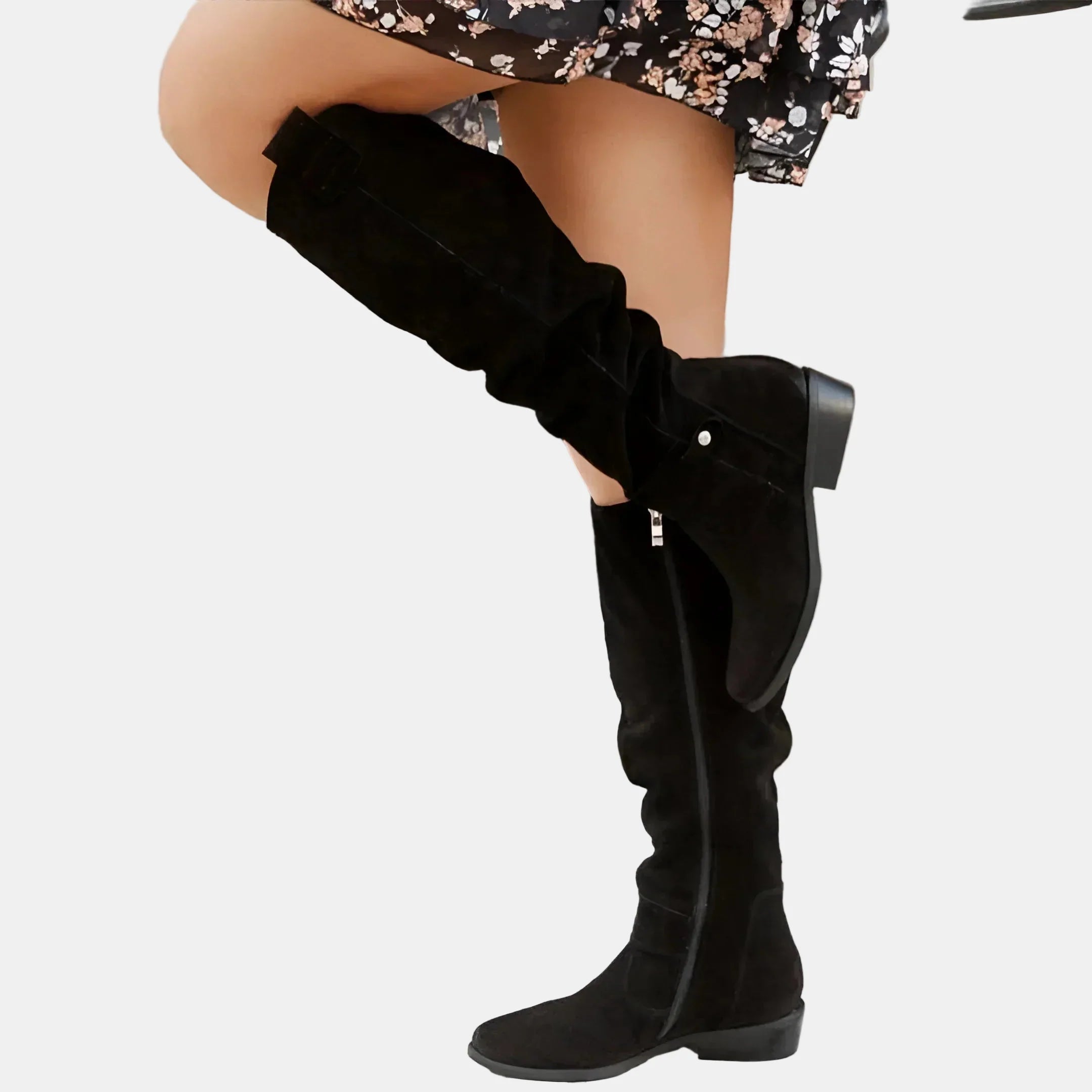 Avery | Suede Low-Heeled Boots