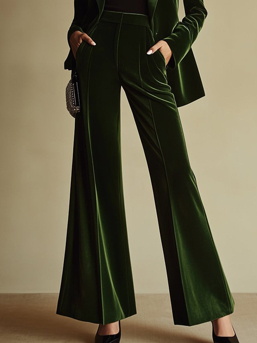 Women’s Green Velvet Suit Set