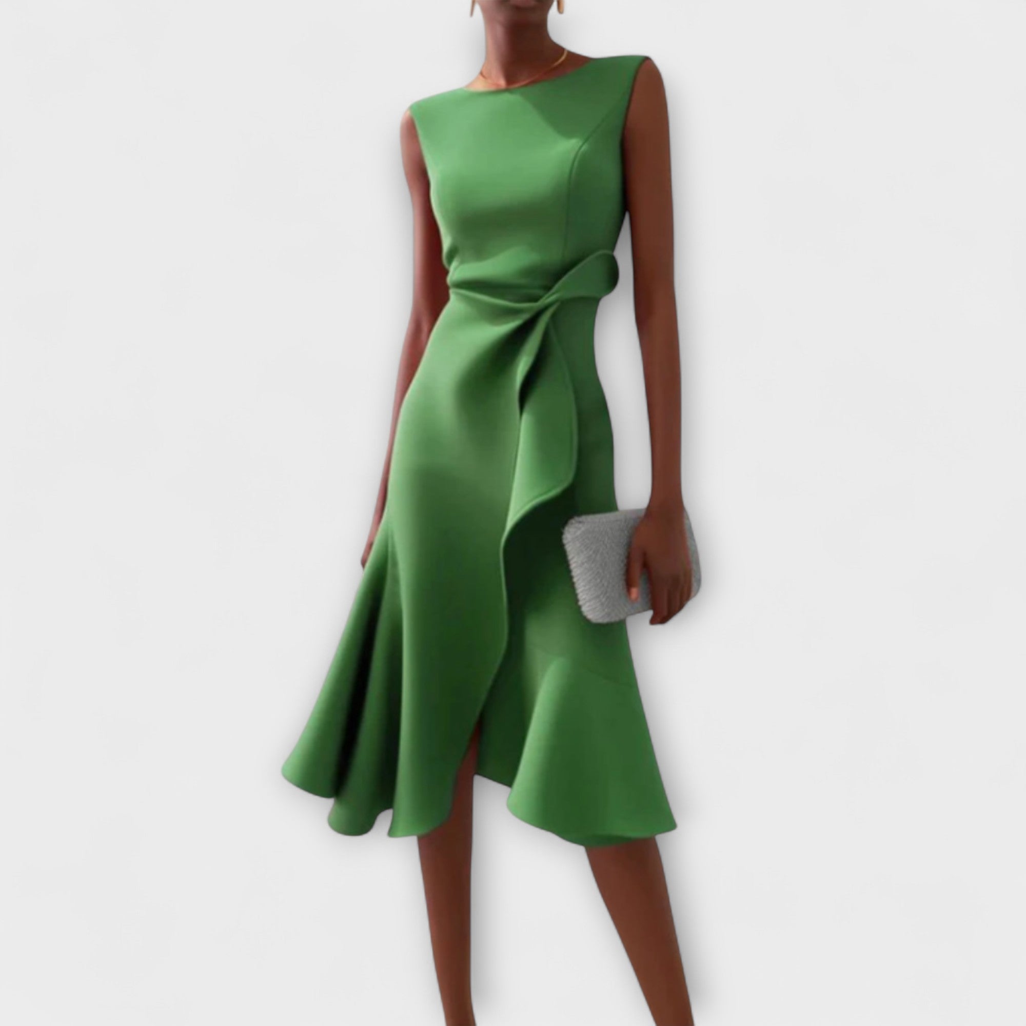 Asymmetric Sleeveless Midi Dress