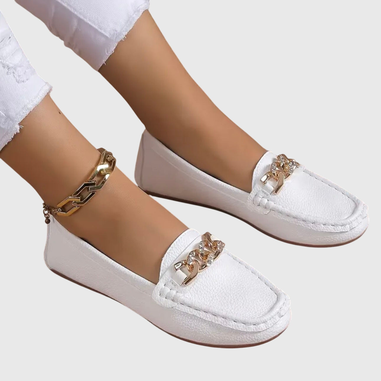 Gold Chain Comfort Loafers