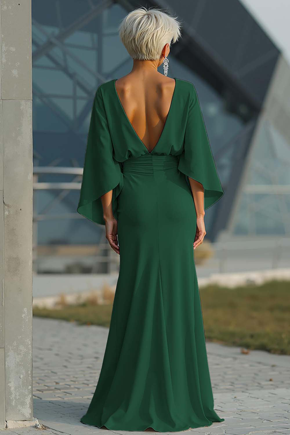 Boat Neck Mother of the Bride Dress