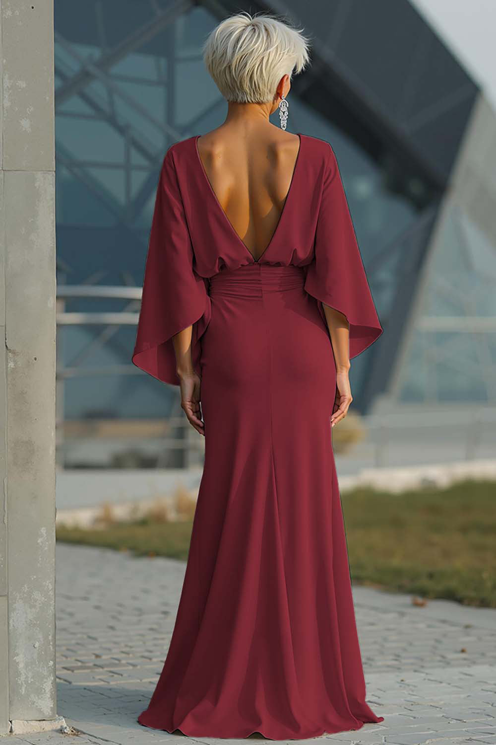 Boat Neck Mother of the Bride Dress