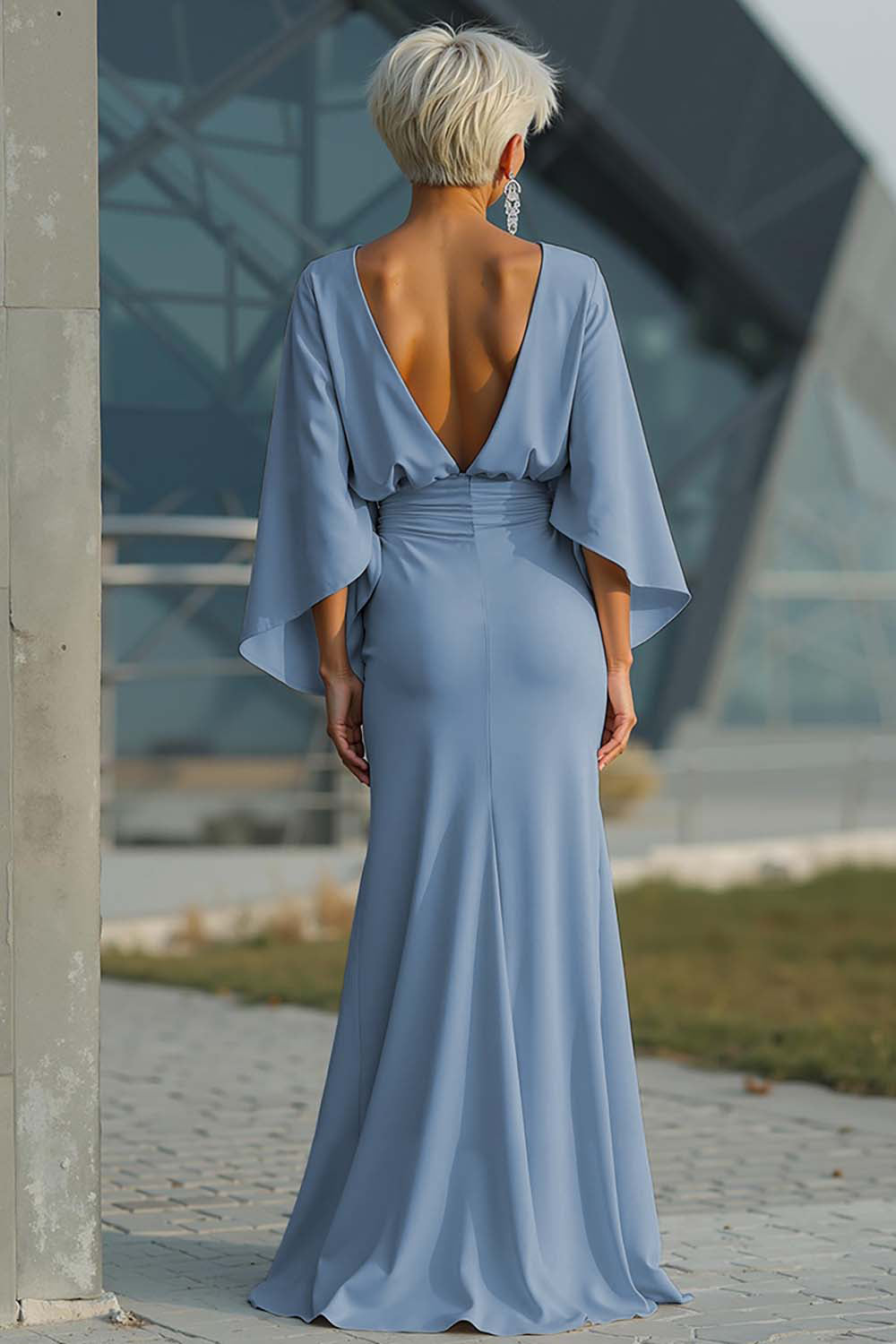Boat Neck Mother of the Bride Dress