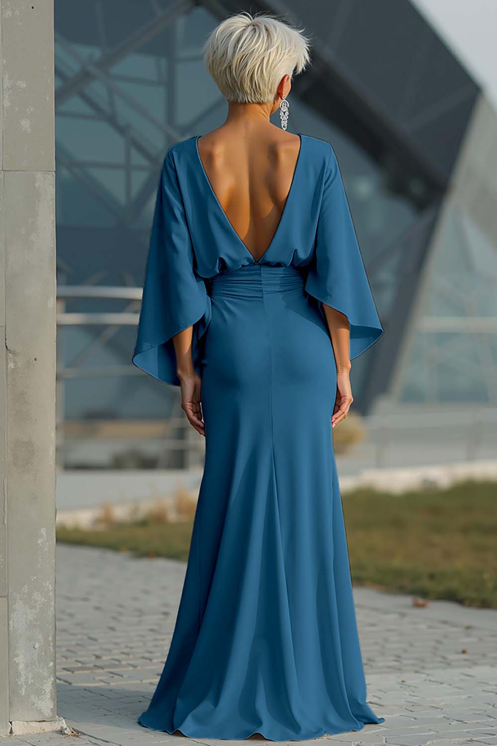 Boat Neck Mother of the Bride Dress