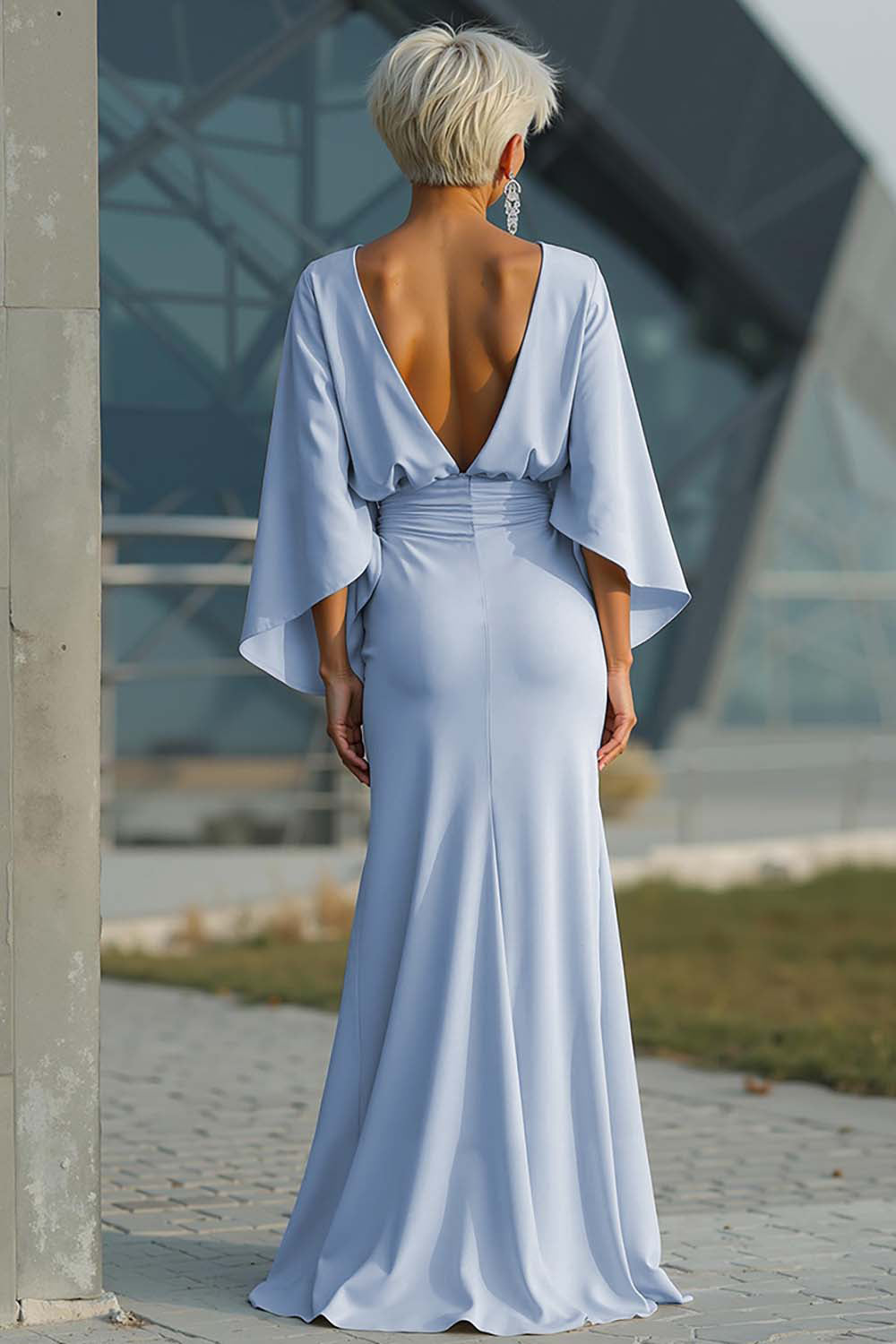 Boat Neck Mother of the Bride Dress