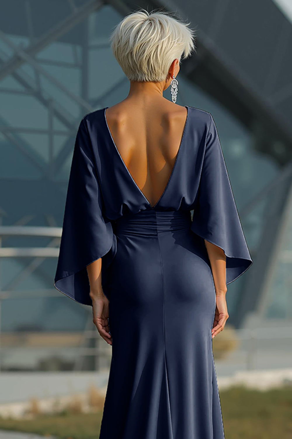 Boat Neck Mother of the Bride Dress