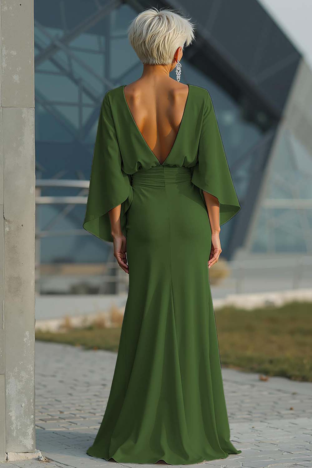Boat Neck Mother of the Bride Dress