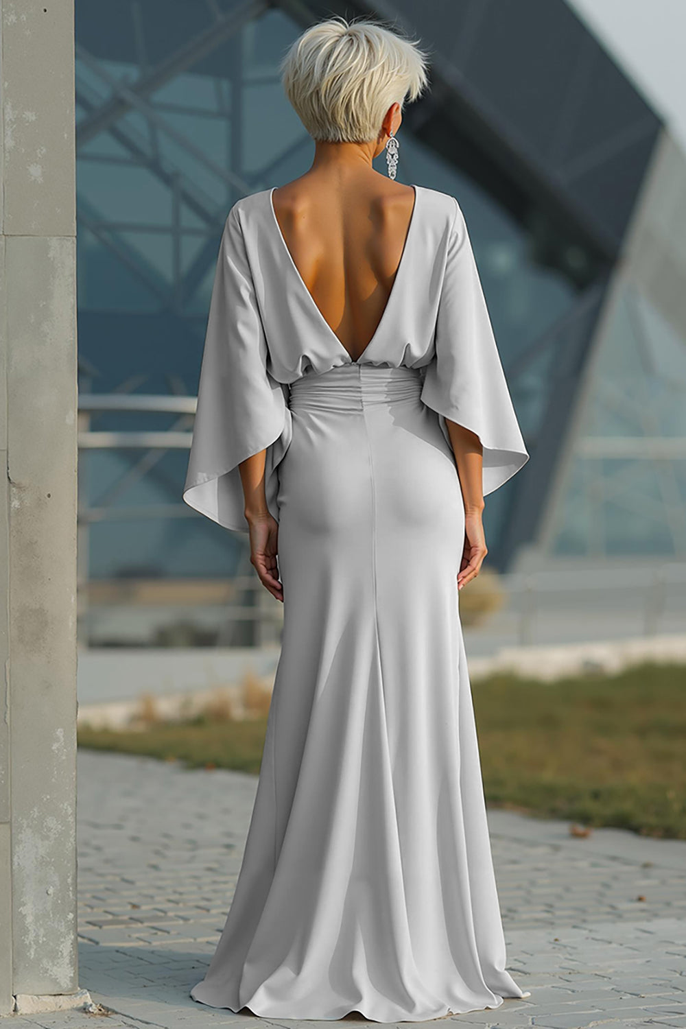Boat Neck Mother of the Bride Dress