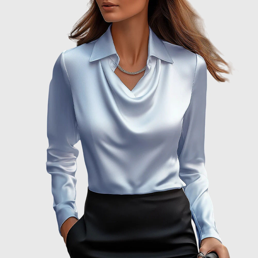 Pleated Satin Blouse