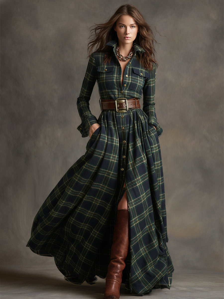 Women’s Plaid Maxi Dress