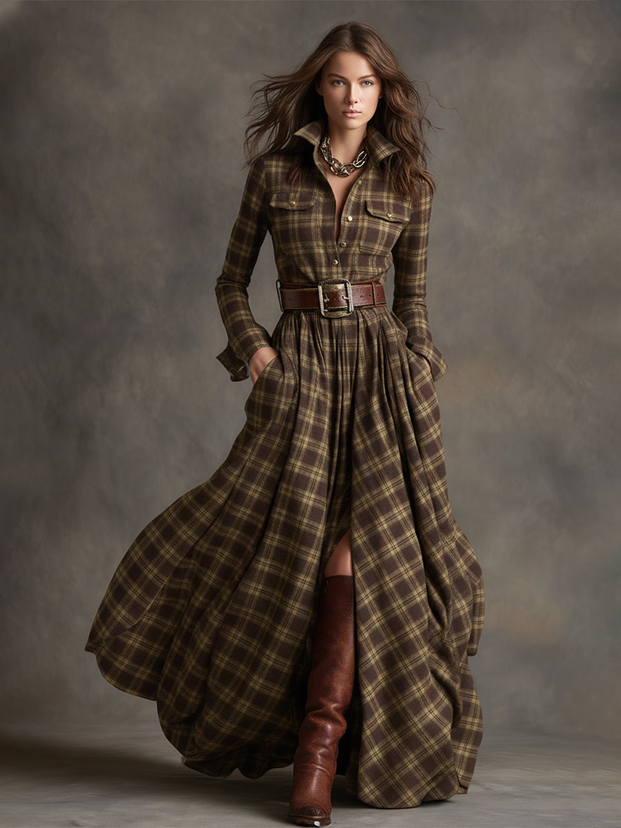 Women’s Plaid Maxi Dress