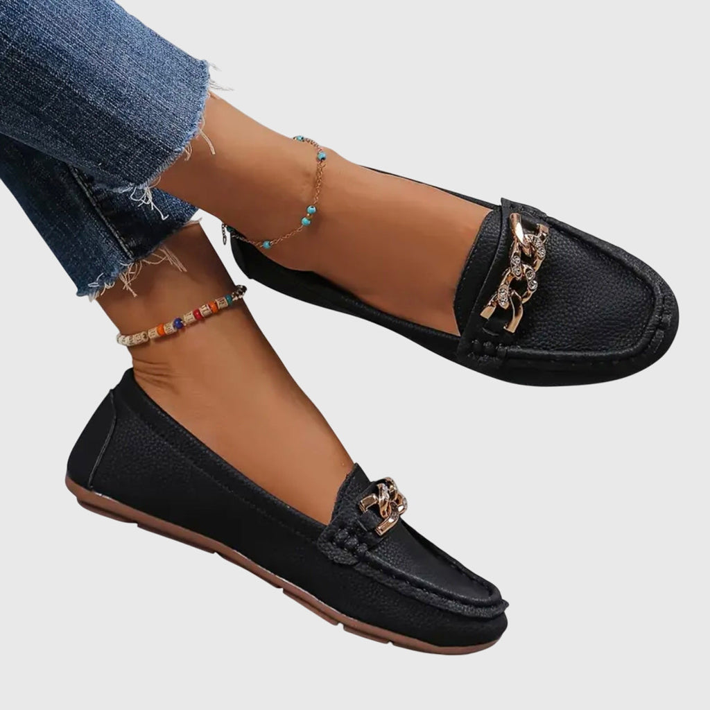 Gold Chain Comfort Loafers
