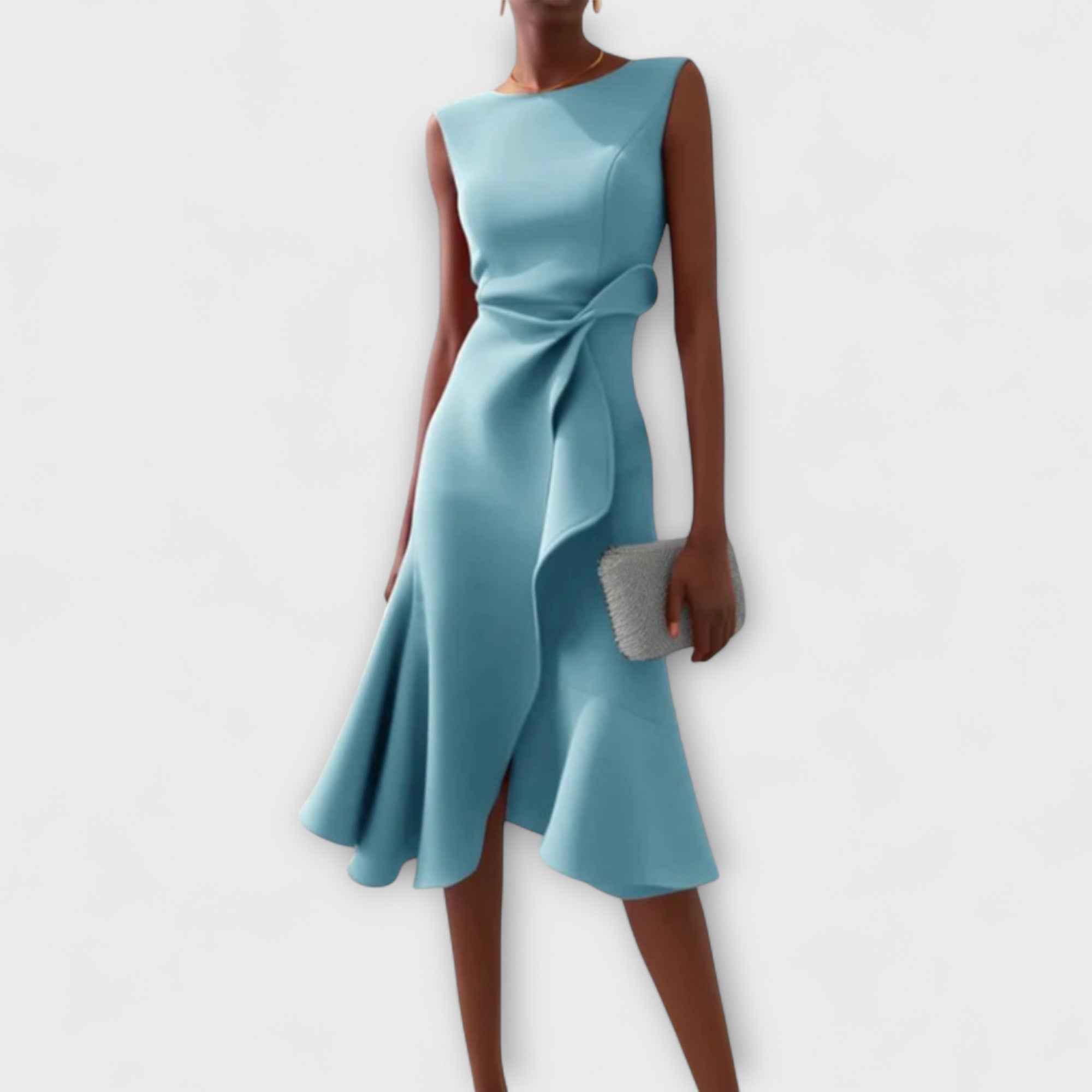Asymmetric Sleeveless Midi Dress