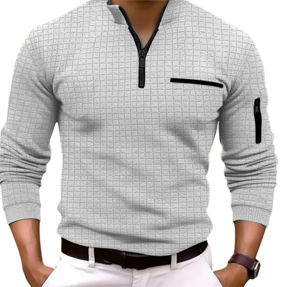 VALENTIN | LUXURY WOVEN ZIP POLO WITH STRUCTURE