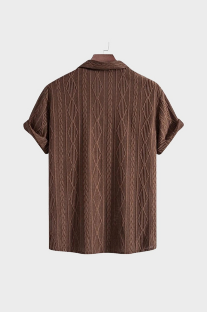 Retro Patterned Linen Shirt