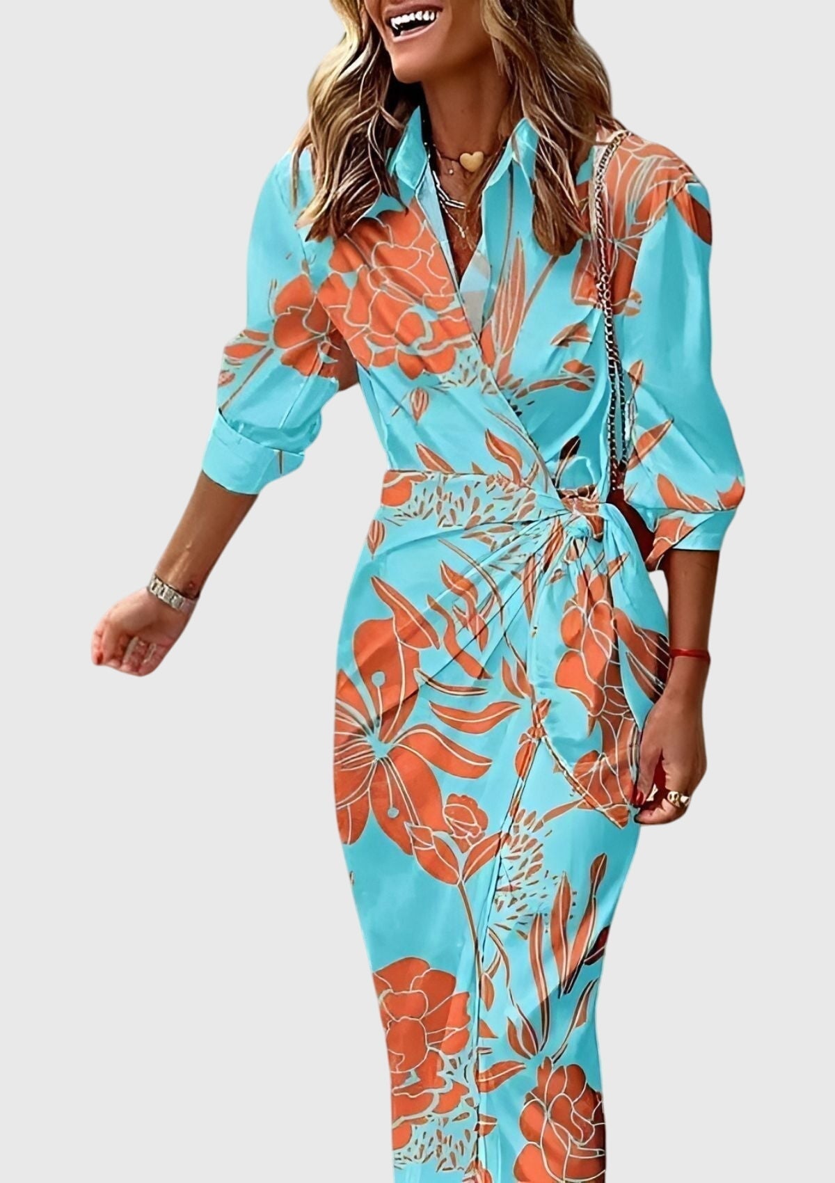 Printed Wrap Dress