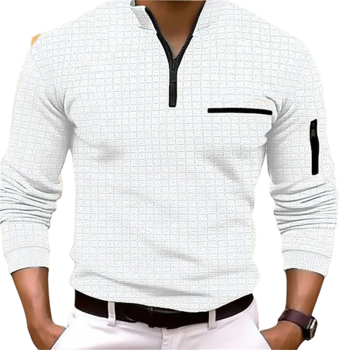 VALENTIN | LUXURY WOVEN ZIP POLO WITH STRUCTURE