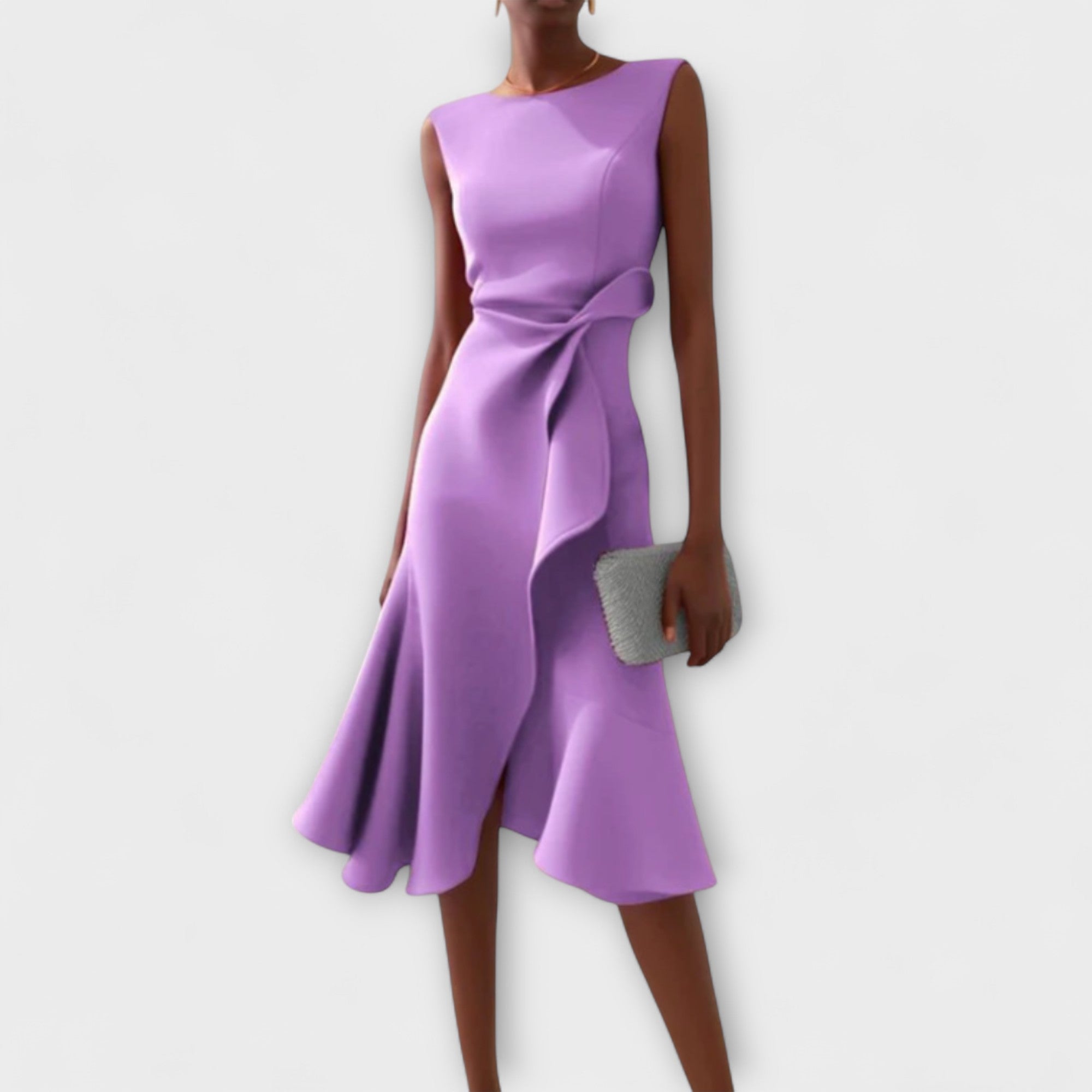 Asymmetric Sleeveless Midi Dress