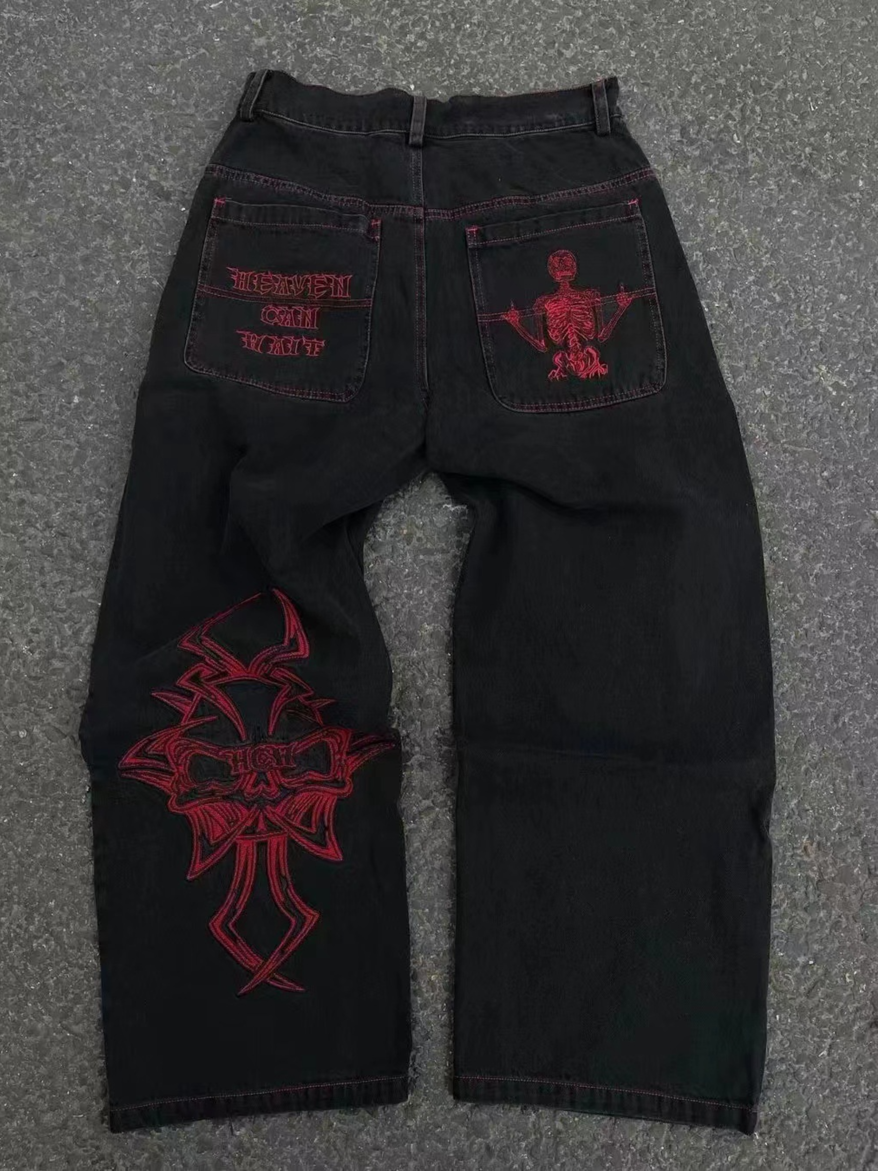 Embroidered Baggy Jeans
