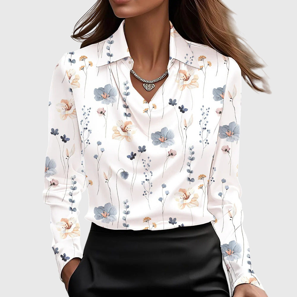 Pleated Satin Blouse