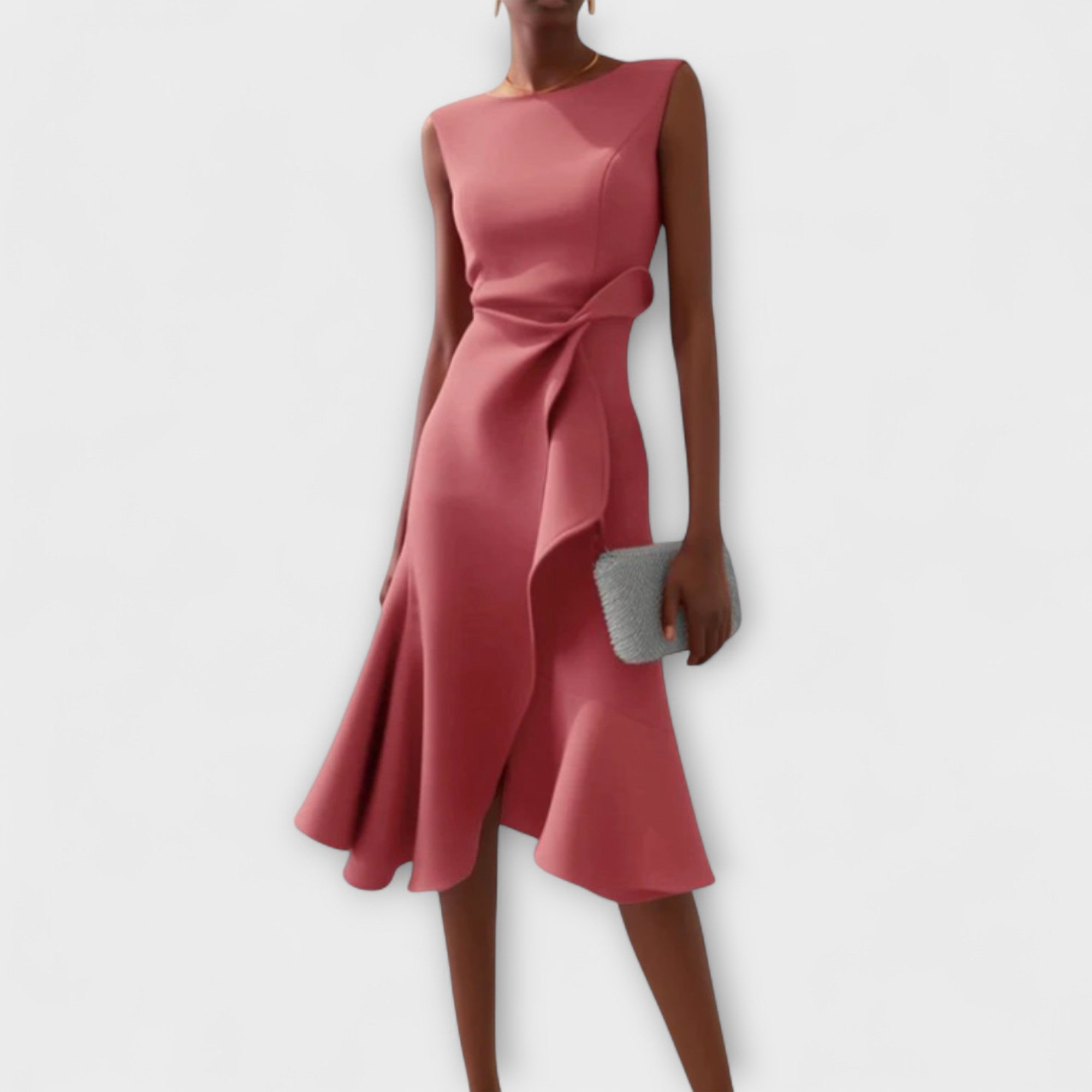 Asymmetric Sleeveless Midi Dress