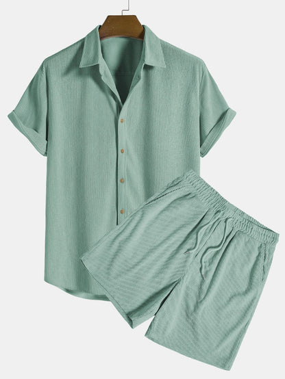 Riviera Waffle Shirt & Shorts Set