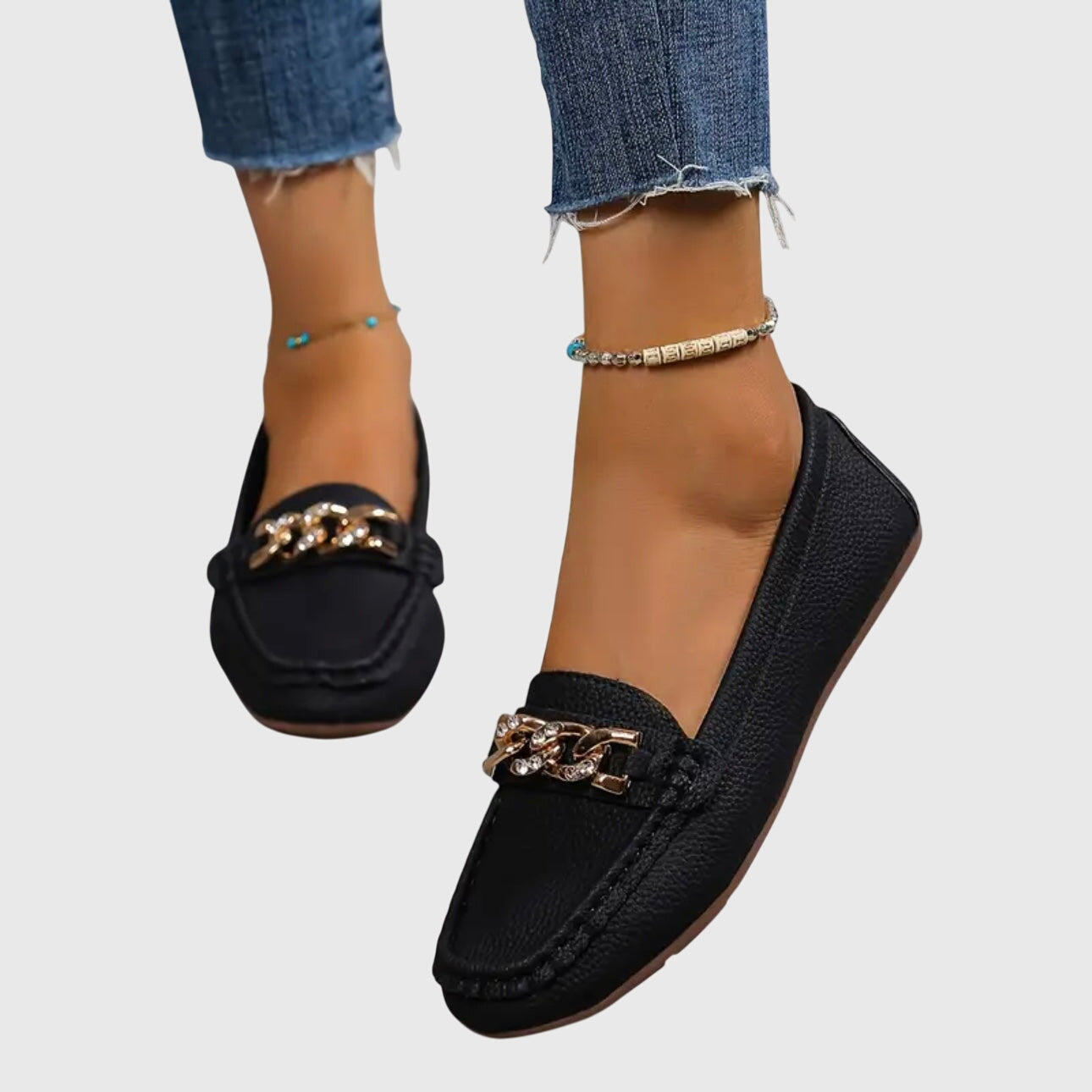 Gold Chain Comfort Loafers