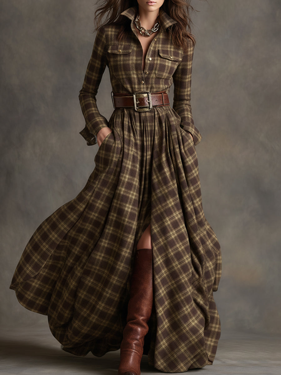 Women’s Plaid Maxi Dress