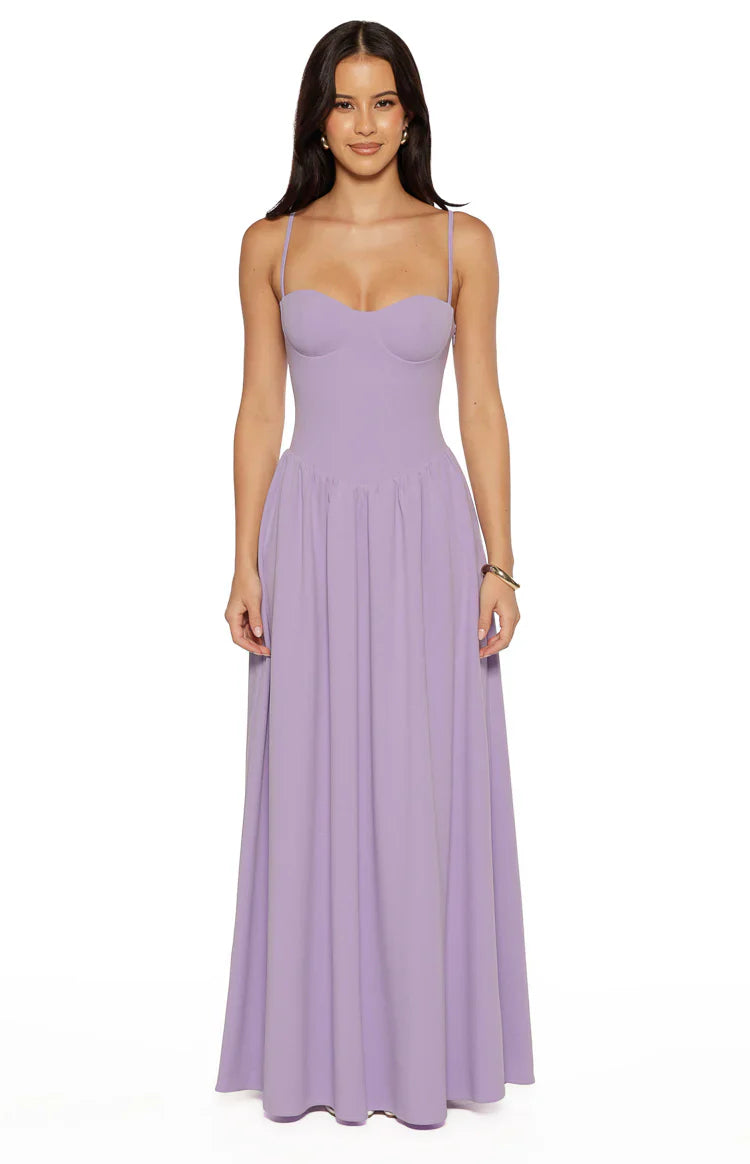 Lilac Crepe Maxi Dress