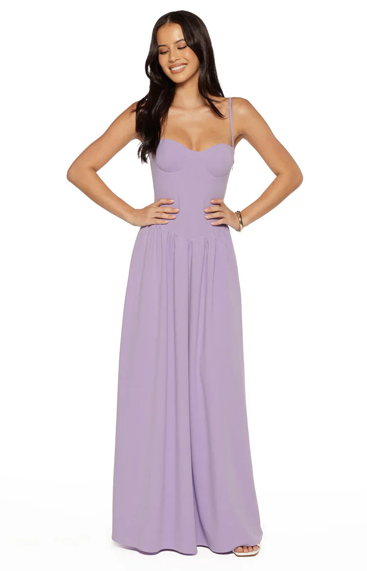 Lilac Crepe Maxi Dress