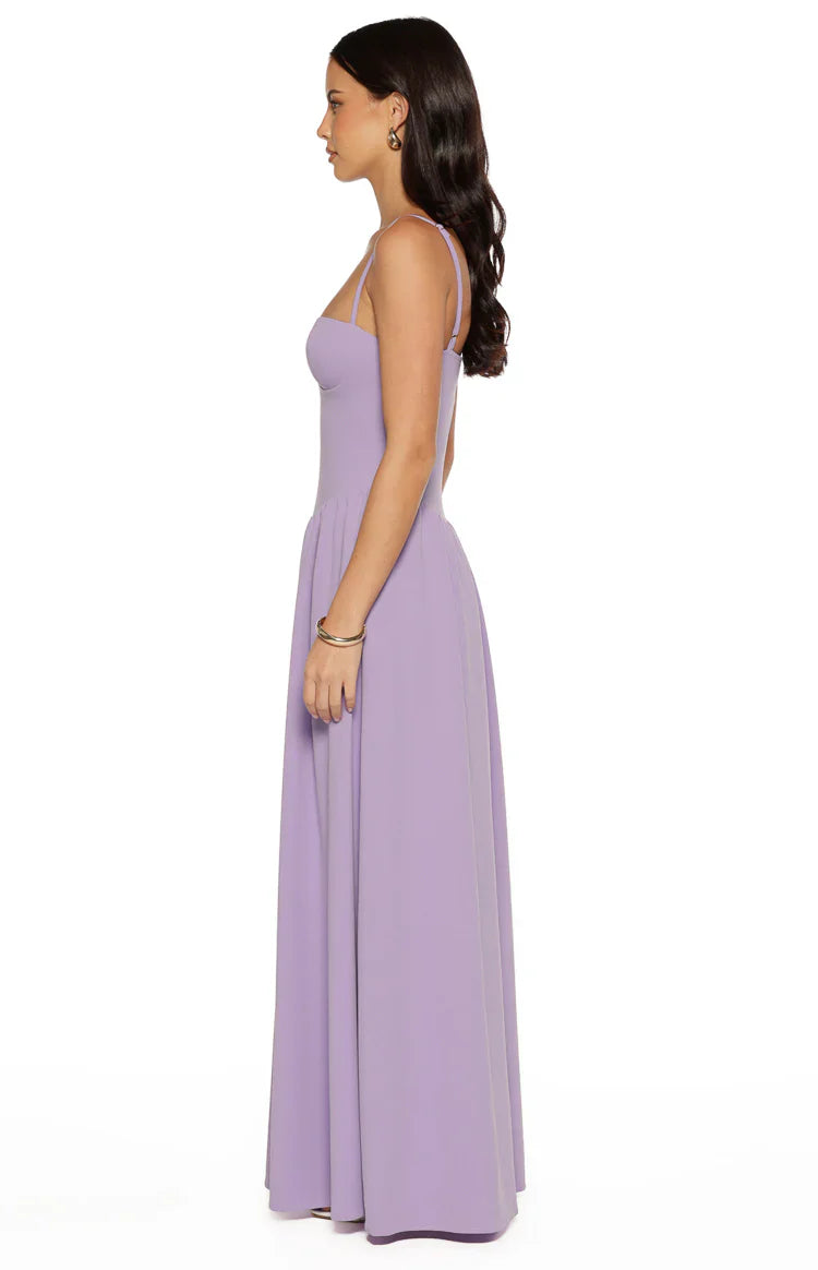 Lilac Crepe Maxi Dress