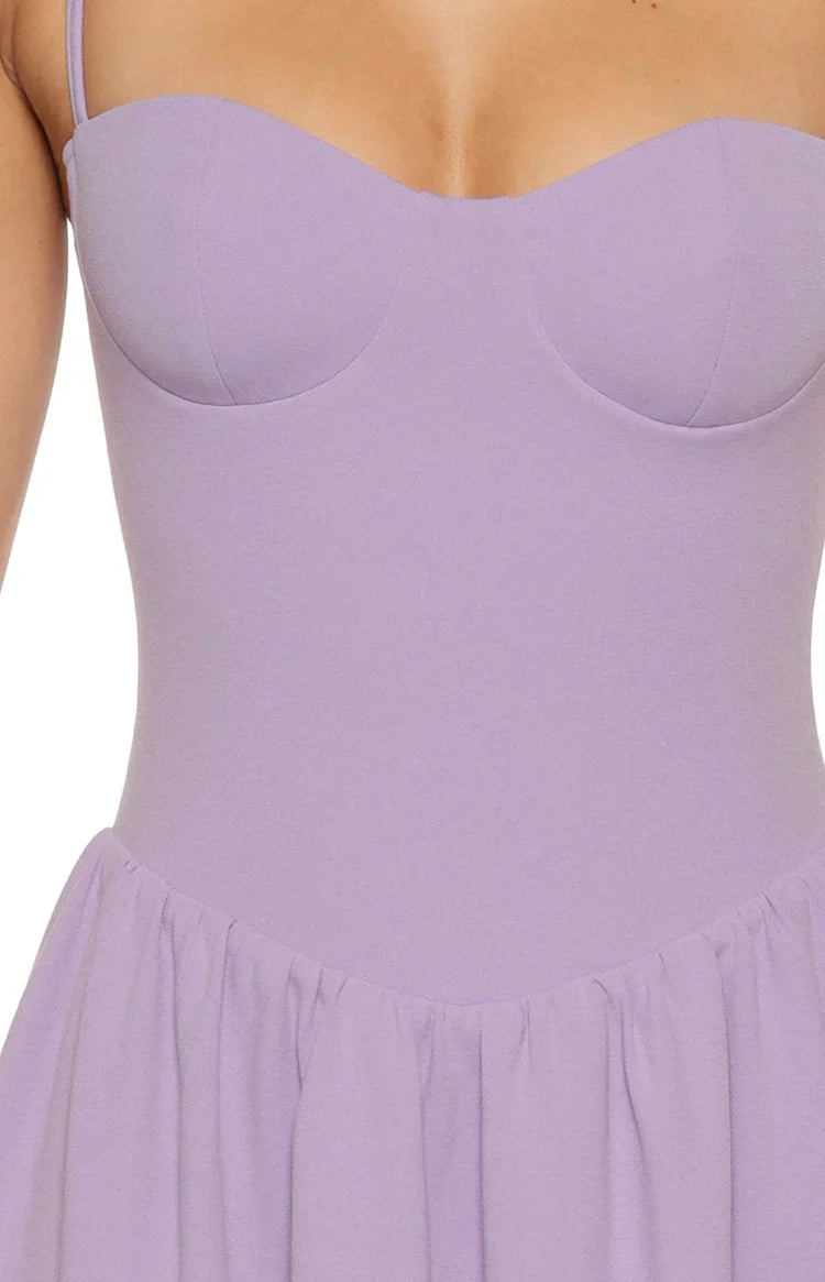 Lilac Crepe Maxi Dress