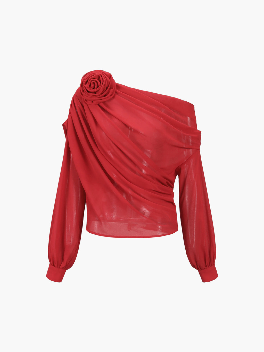 Women’s One Shoulder Chiffon Blouse