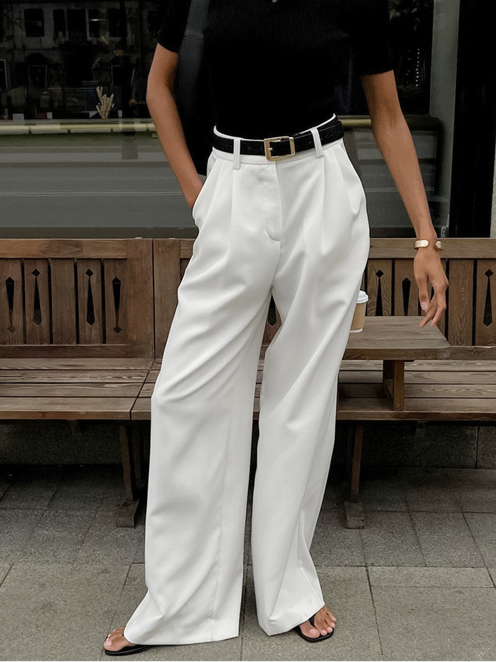 Women’s Solid Wide Leg Pants