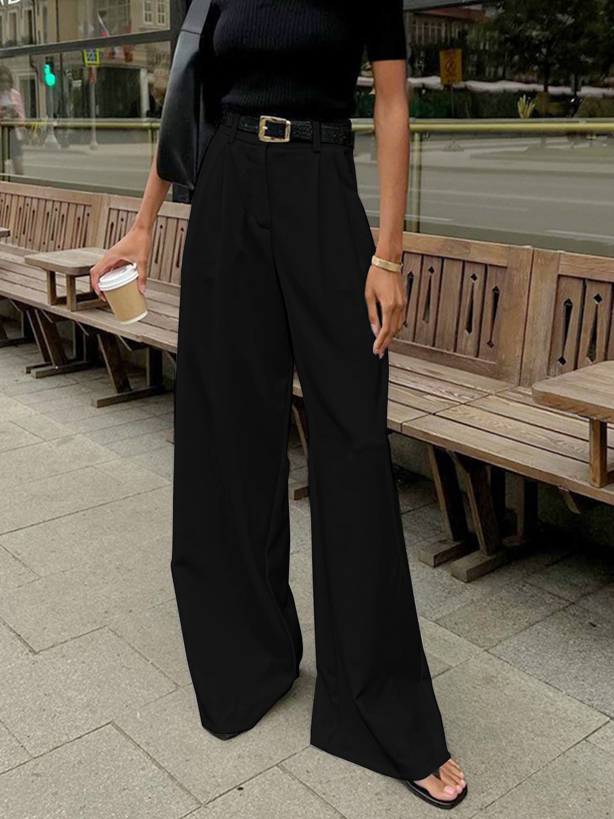 Women’s Solid Wide Leg Pants
