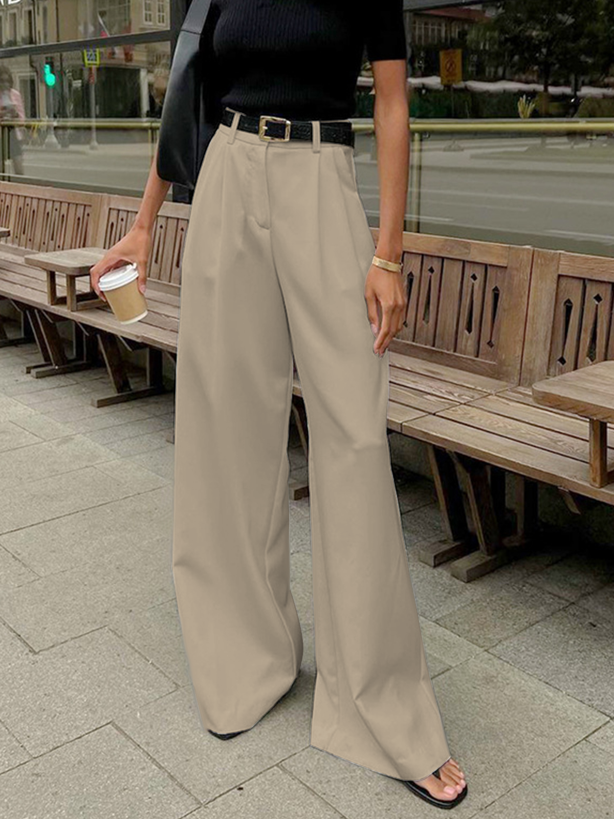 Women’s Solid Wide Leg Pants