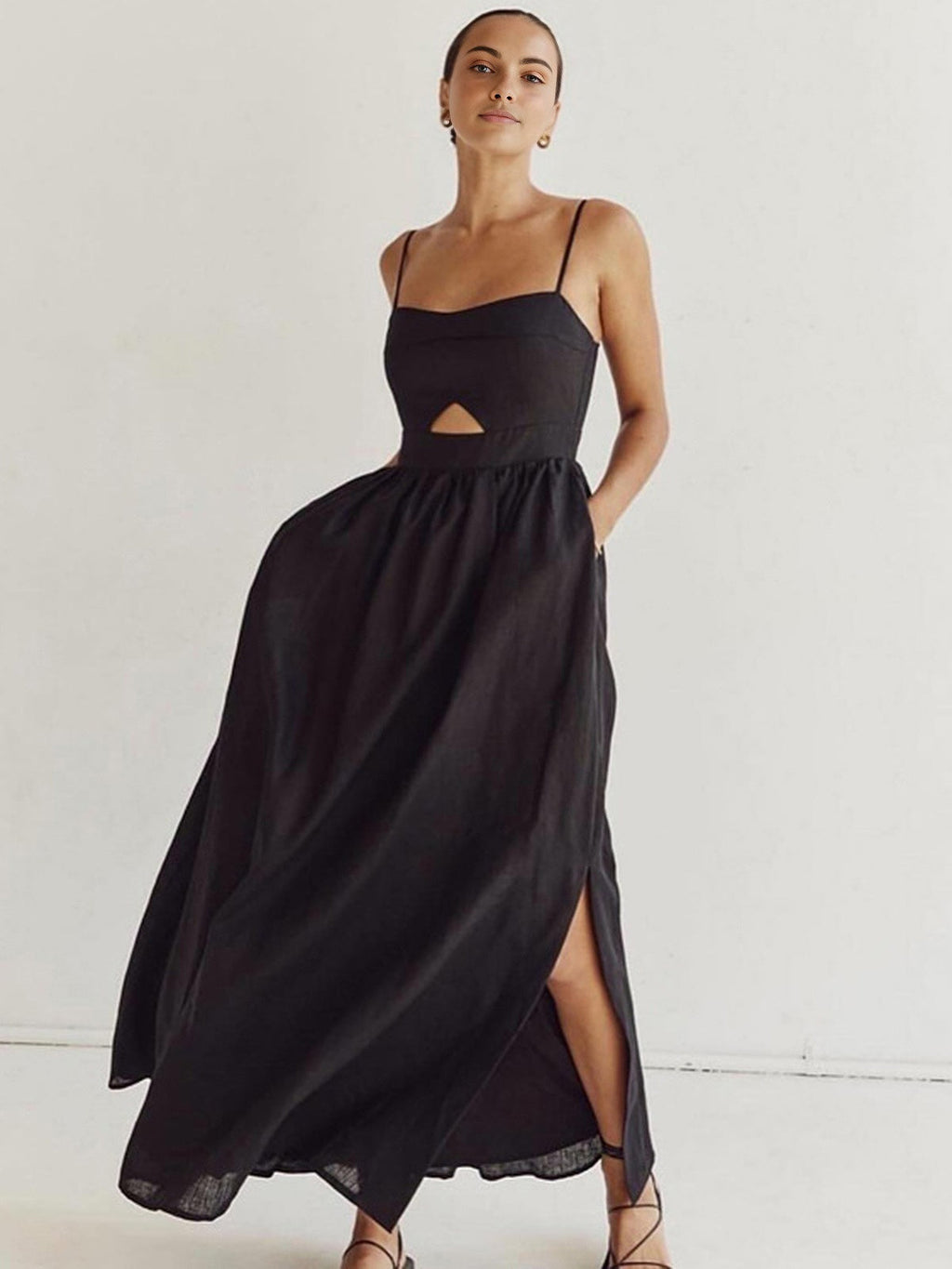 Women’s Sleeveless Cutout Maxi Dress