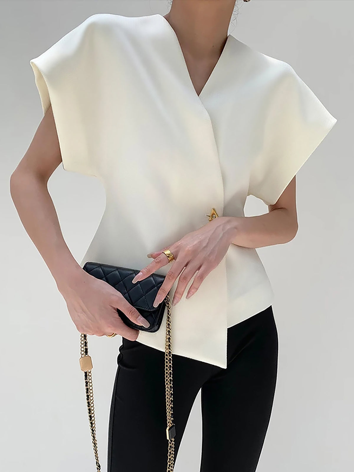 Women’s V-Neck Button Down Blouse