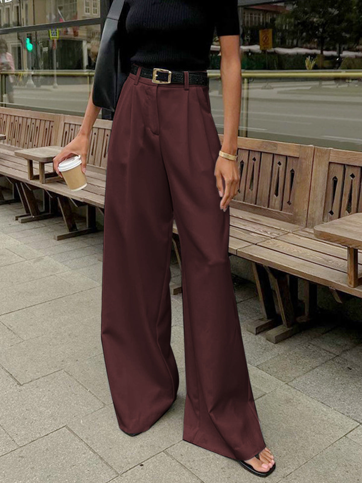 Women’s Solid Wide Leg Pants