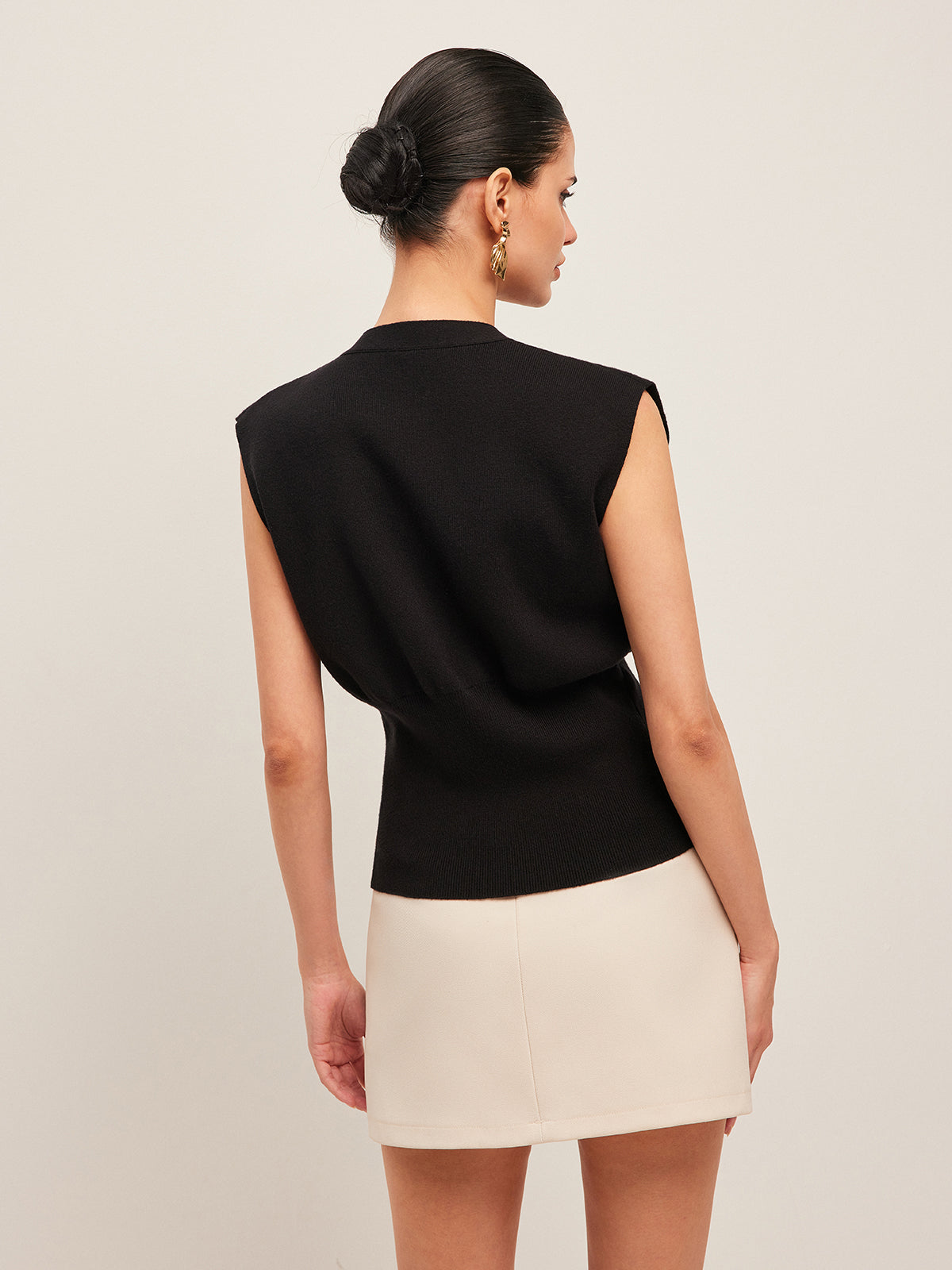 Women’s V-Neck Button Detail Sweater Vest